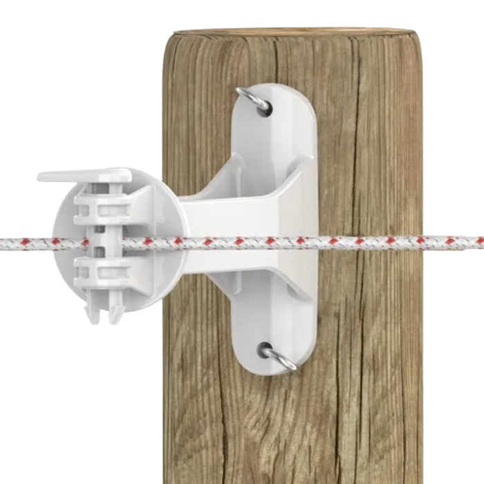 5" HD Wood Post Pinlock Offset Insulator Pk of 20, Colour: White