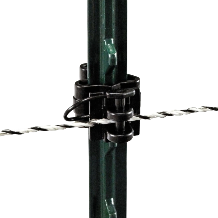 Pinlock T-post Insulators - Pk of 25, Colour: Black