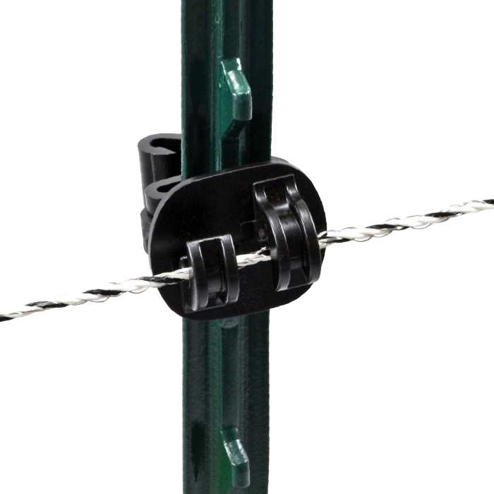 Claw T-post Insulator-Pk of 25, Colour: Black