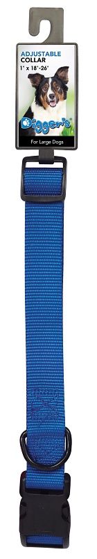 1"  Adjustable Collar, Colour: Blue, Size: 18-26"
