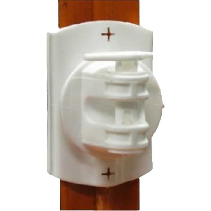 Wood &amp; T Post Pinlock Insulator - Pk of 25, Colour: White