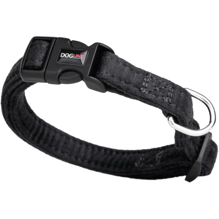 Dogline Collar Comfort, Colour: Black, Size: 5/8"