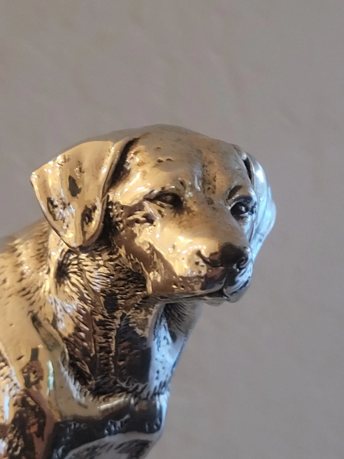Plata Artistica Golden Retriever Dog Sculpture - Echo En Mexico , Silver Plated