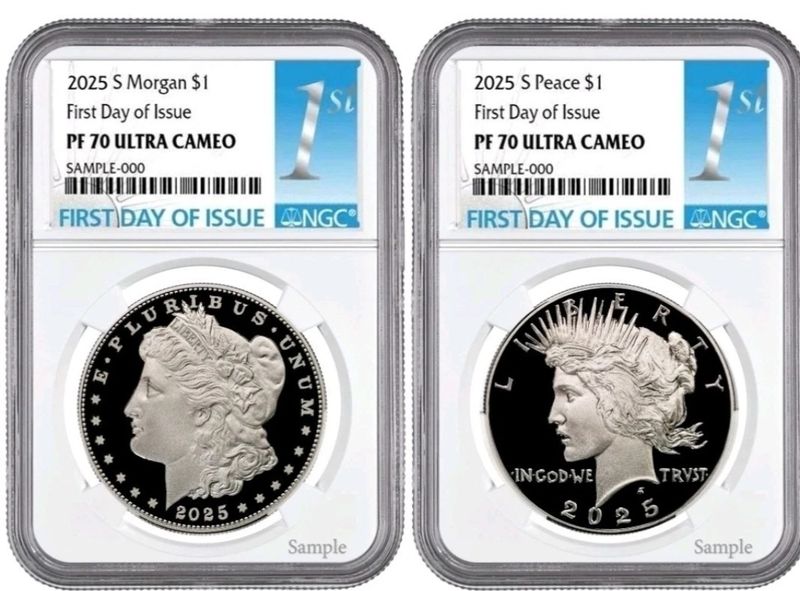 Presale - 2025 S Morgan & Peace Silver $1 NGC PF70 Ultra Cameo First Day Of Issue FDI #891