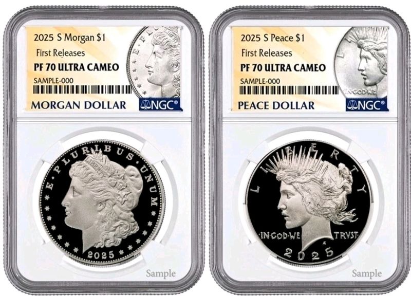 Presale - 2025 S Morgan & Peace Silver $1 NGC PF70 Ultra Cameo First Releases 