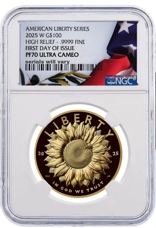 Presale - 2025 W Gold Proof American Liberty $100 NGC PF70  FDI First Day