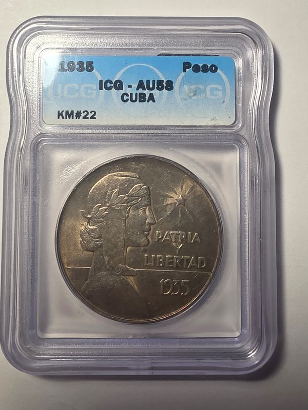 1935 Cuba ABC Type Peso ICG AU58