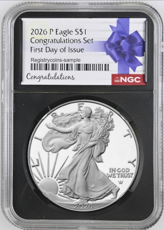 Presale 2026 P Congratulations Set $1 1 oz Proof Silver Eagle NGC PF70 Ultra Cameo First Day Issue 