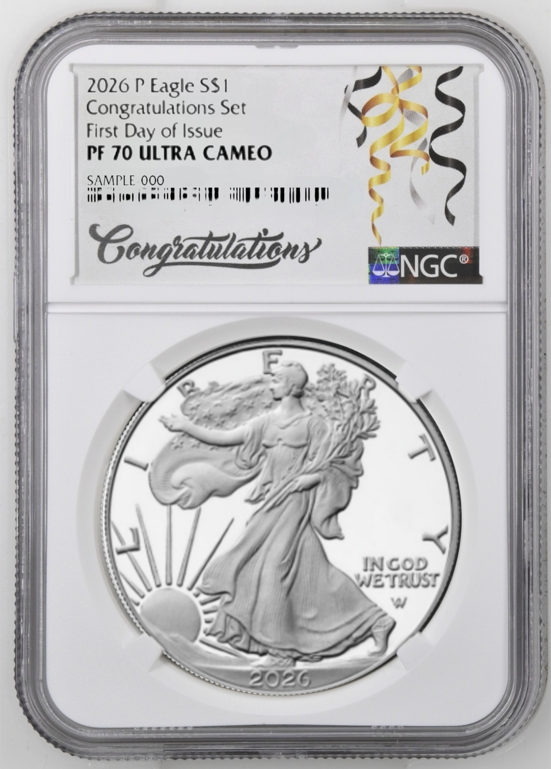 Presale 2026 P Congratulations Set $1 1 oz Proof Silver Eagle NGC PF70 Ultra Cameo First Day Issue Presale 2026 P Congratulations Set $1 1 oz Proof Silver Eagle NGC PF70 Ultra Cameo First Day Issue