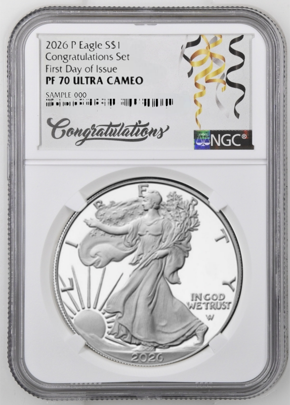 Presale 2026 P Congratulations Set $1 1 oz Proof Silver Eagle NGC PF70 Ultra Cameo First Day Issue 