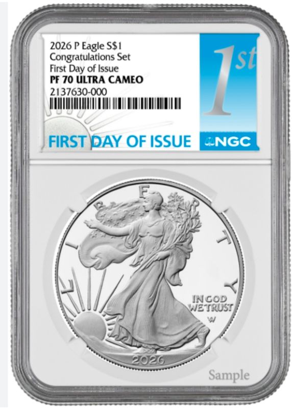 Presale 2026 P Congratulations Set $1 1 oz Proof Silver Eagle NGC PF70 Ultra Cameo First Day Issue 