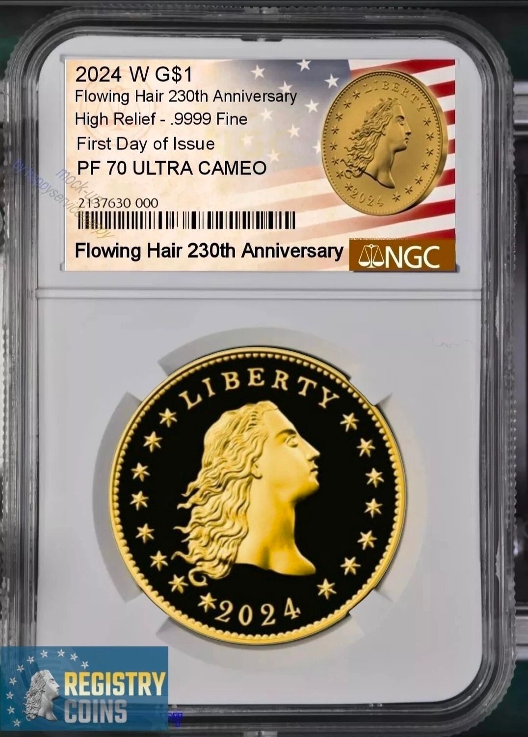 2024 Gold Flowing Hair NGC PF70