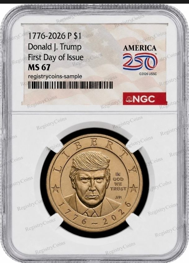 2026 P President Donald J. Trump Liberty $1 Dollar NGC MS67 First Day 2026 P President Donald J. Trump Liberty $1 Dollar NGC MS67 First Day