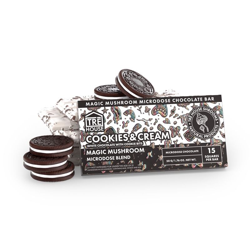 Tre House Magic Mushroom Microdose Chocolate Bar, Flavor: Cookies &amp; Cream