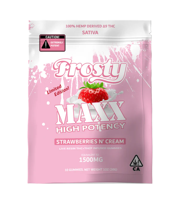 Frosty Maxx THC-P 1500mg (10ct), Flavor: Strawberries N' Cream