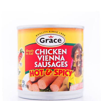 Grace Chicken Vienna Sausage Hot &amp; Spicy  48 Units / 140g