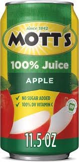Mott's Apple Juice 100%, (Can) 24 Units / 11.5 oz