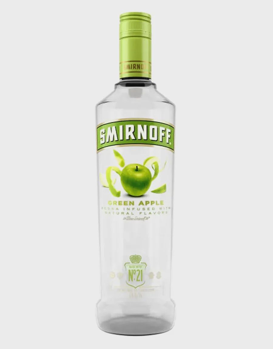 Smirnoff Green Apple Vodka Bottle  12 Units / 750ml