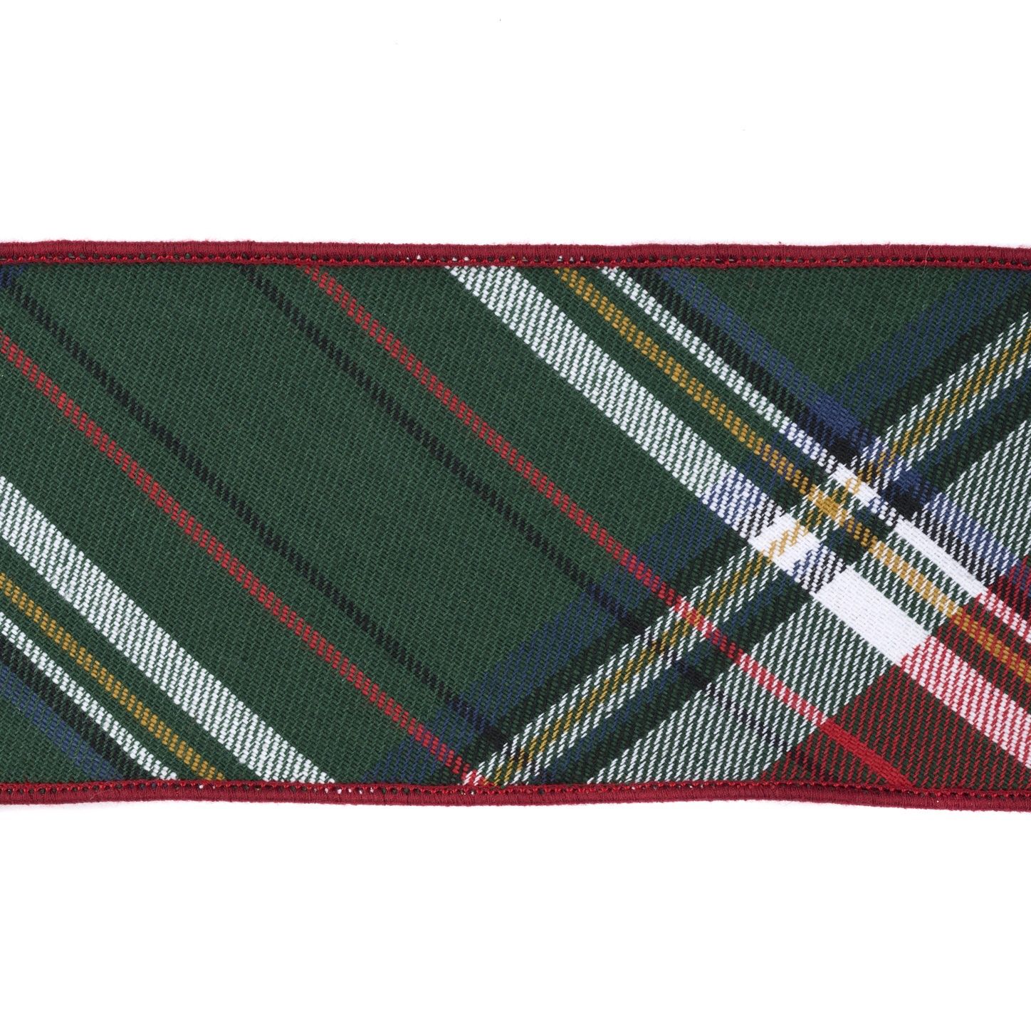 COTT.DUP.TART.PLAID RIBBON GRN/RD 10CM/5Y