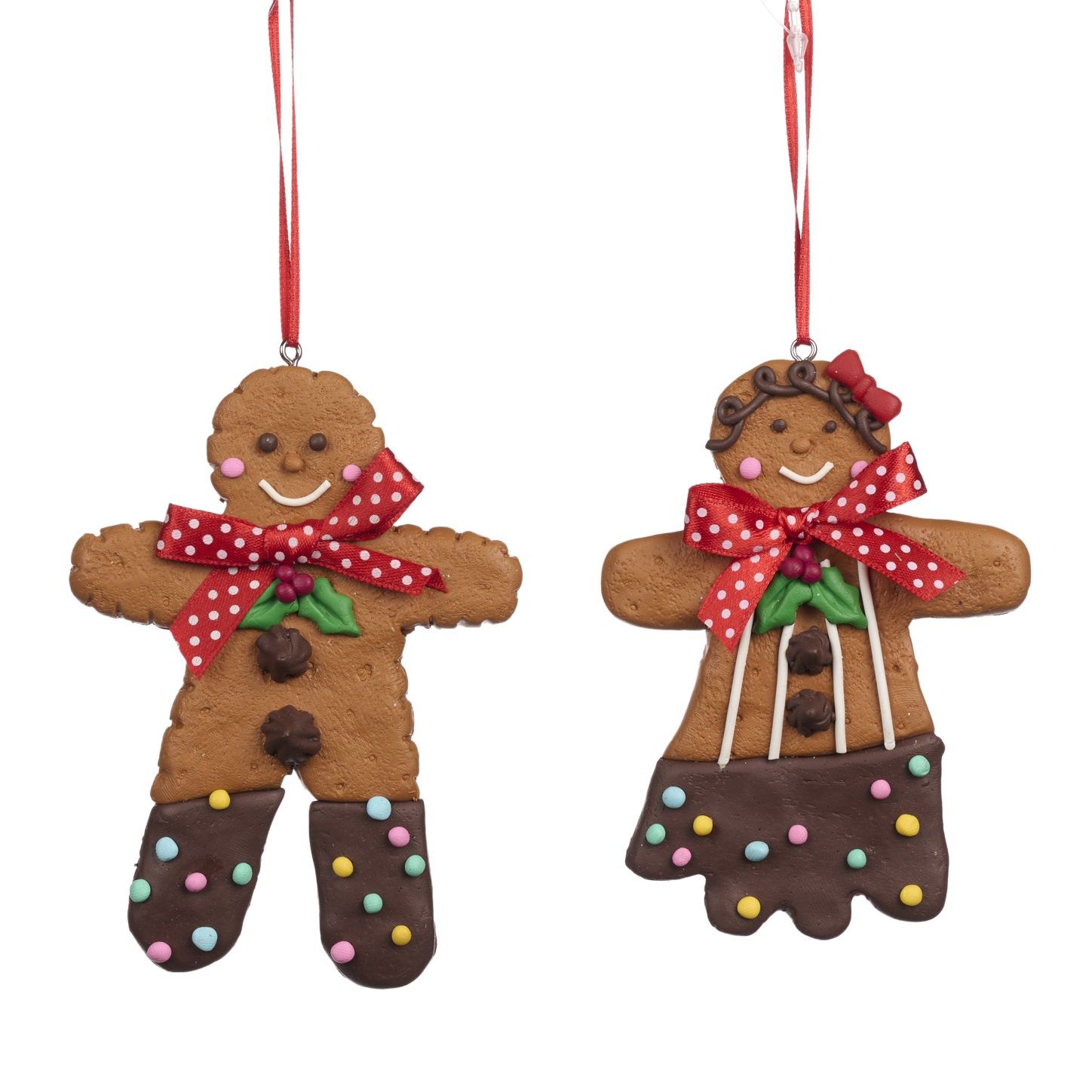 CLAY GINGERBREAD BOY/GIRL ORN 11,5CM
