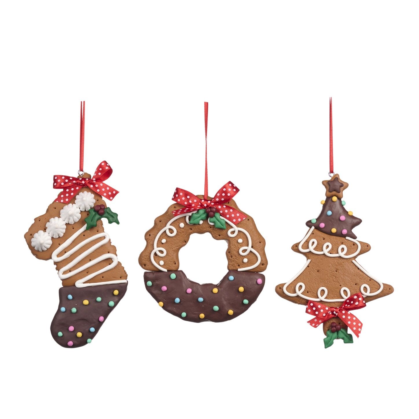 CLAY XMAS TREE/WREATH/STOCK.ORN  16CM