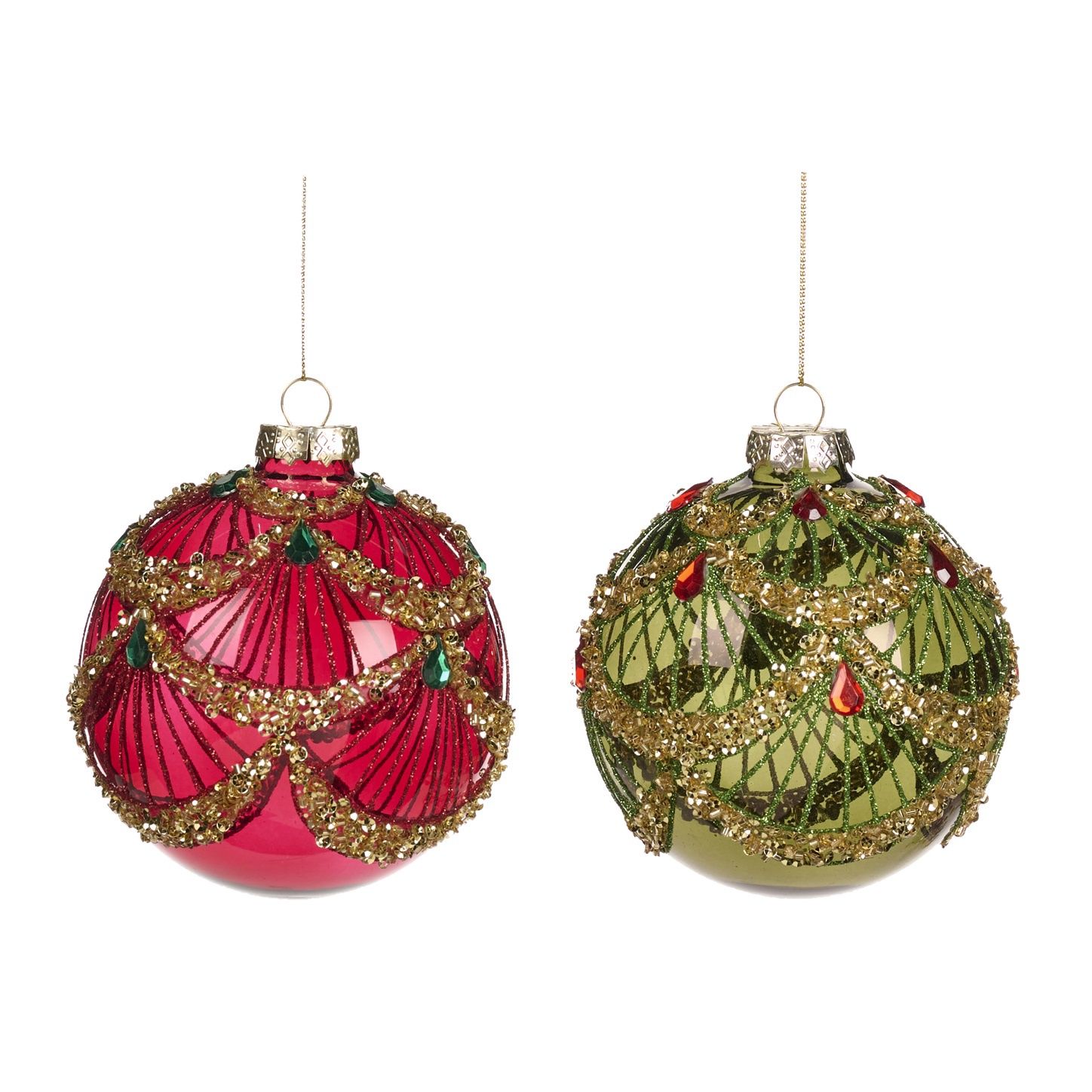 GLASS JEWEL ART DECO SWAG BALL 10CM
