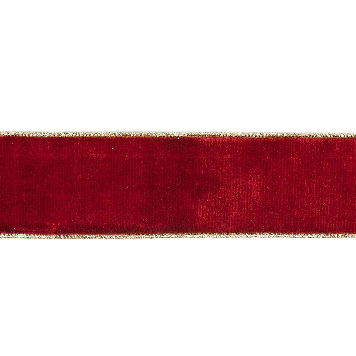 VELV.RIBBON RD/GLD 6,4CM/5Y
