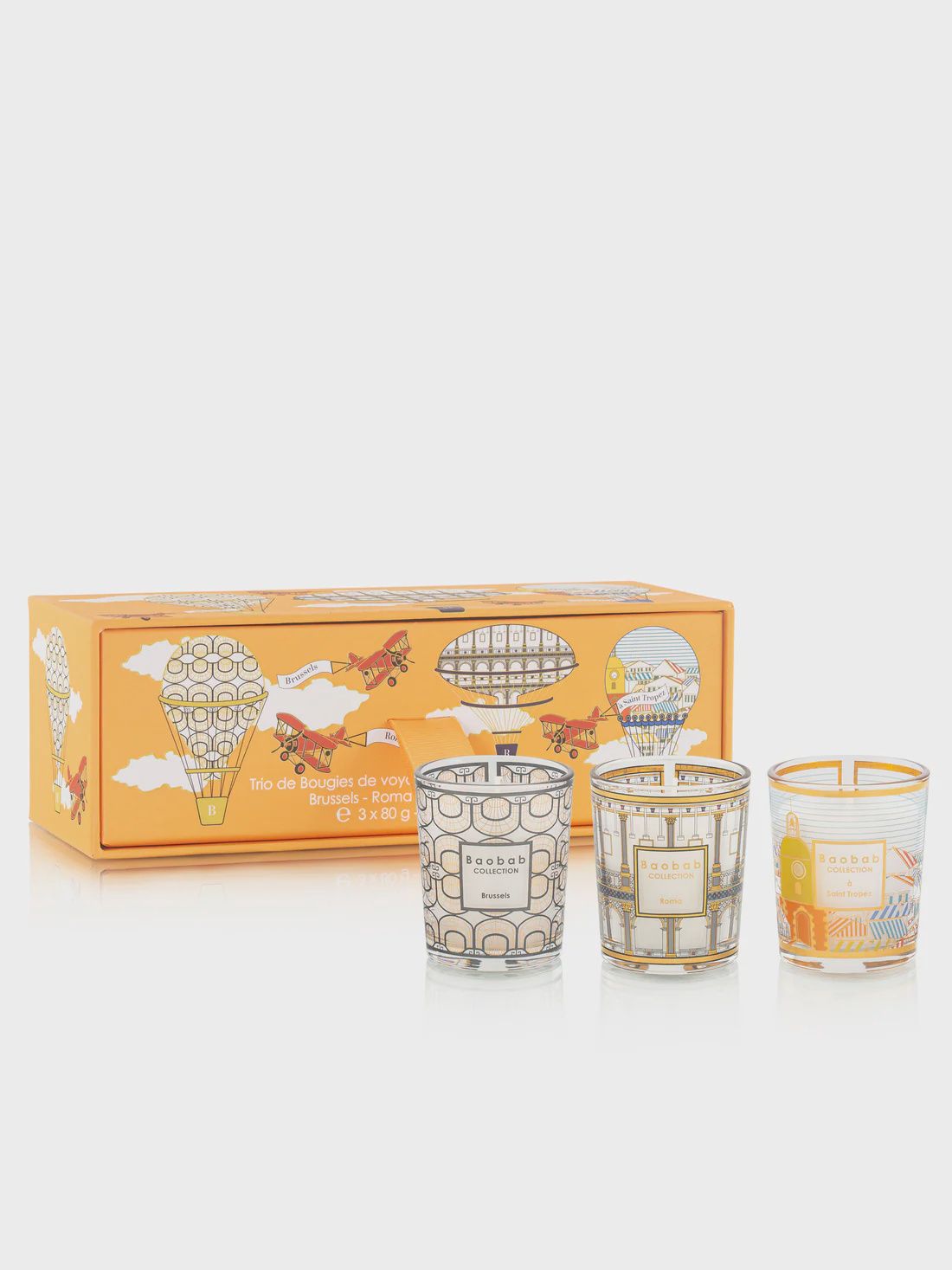 Trio Travel Candles // Brussels - Roma - Saint-Tropez