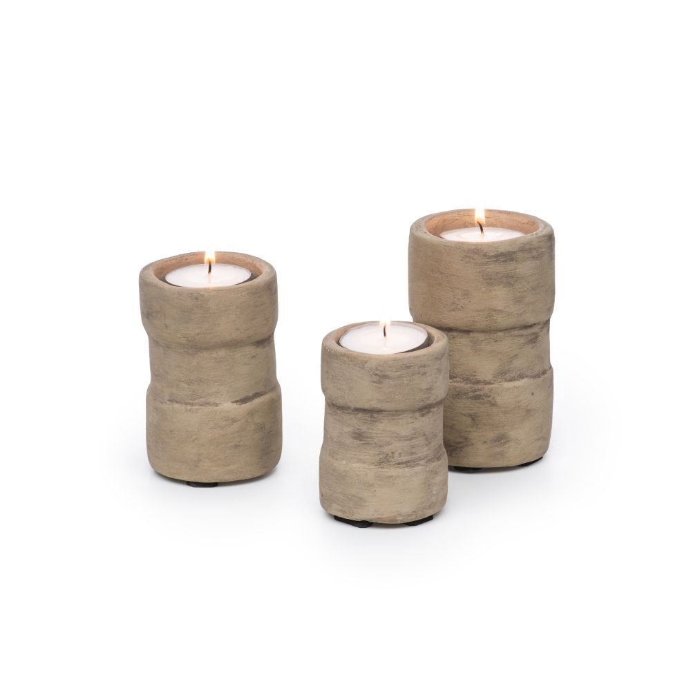 T-Light holder Jac - Terracotta - Set of 3