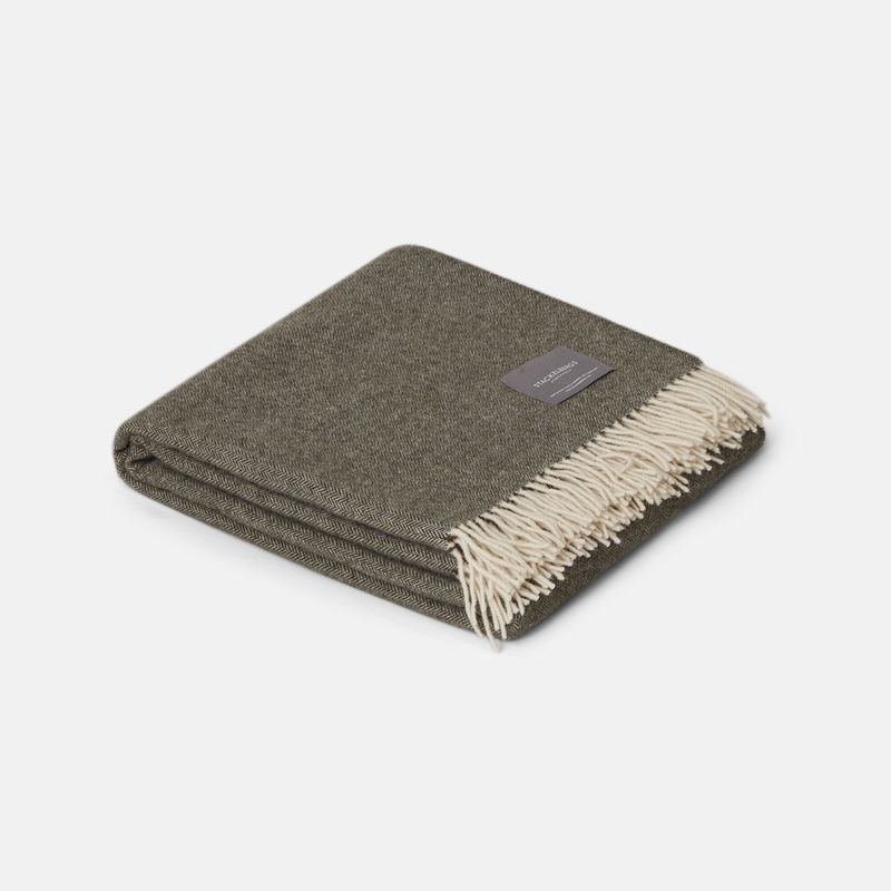 Recycled Lambswool Blanket Green