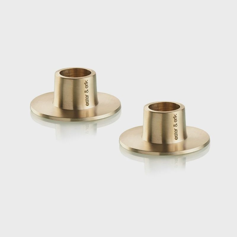 Candleholder medium 2 Pack // Matt Gold