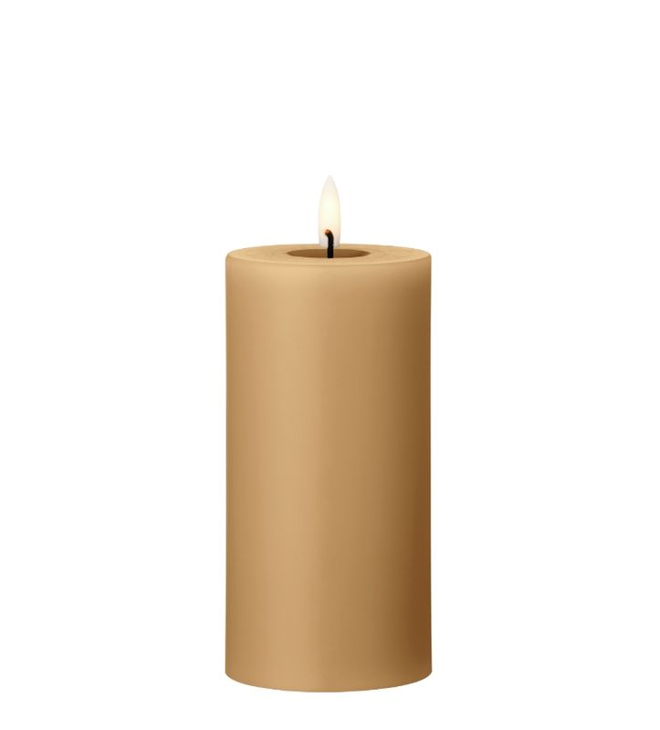 LED PILLAR CANDLE -  ALMOND BUTTER