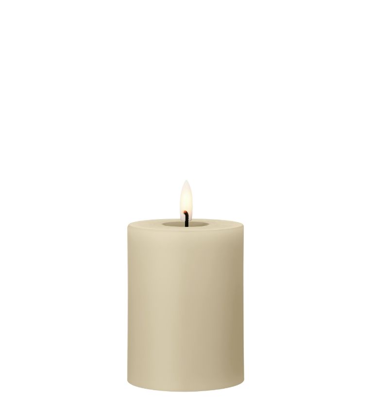 LED PILLAR CANDLE - PALE GINGER, Size: 10 CM