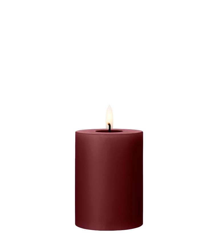 LED PILLAR CANDLE - DEEP WINE, Size: 10 CM