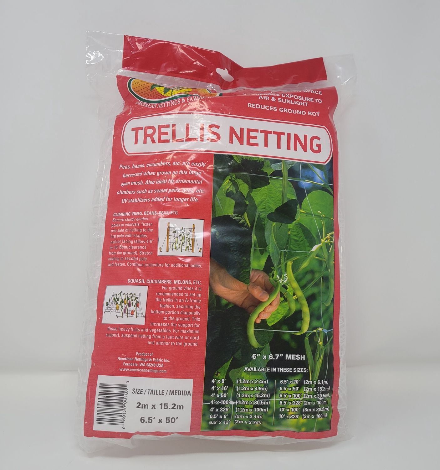 Trellis Netting 6.5’x50’ clear 6"