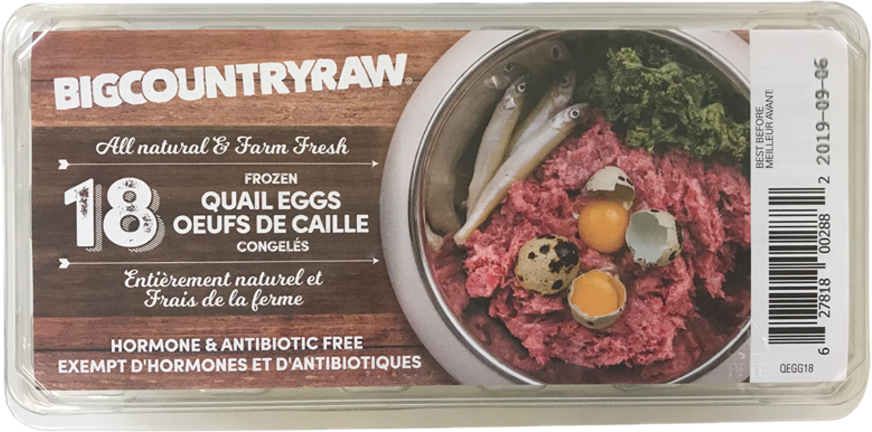Big Country Raw Frozen Quail Eggs 18 pack