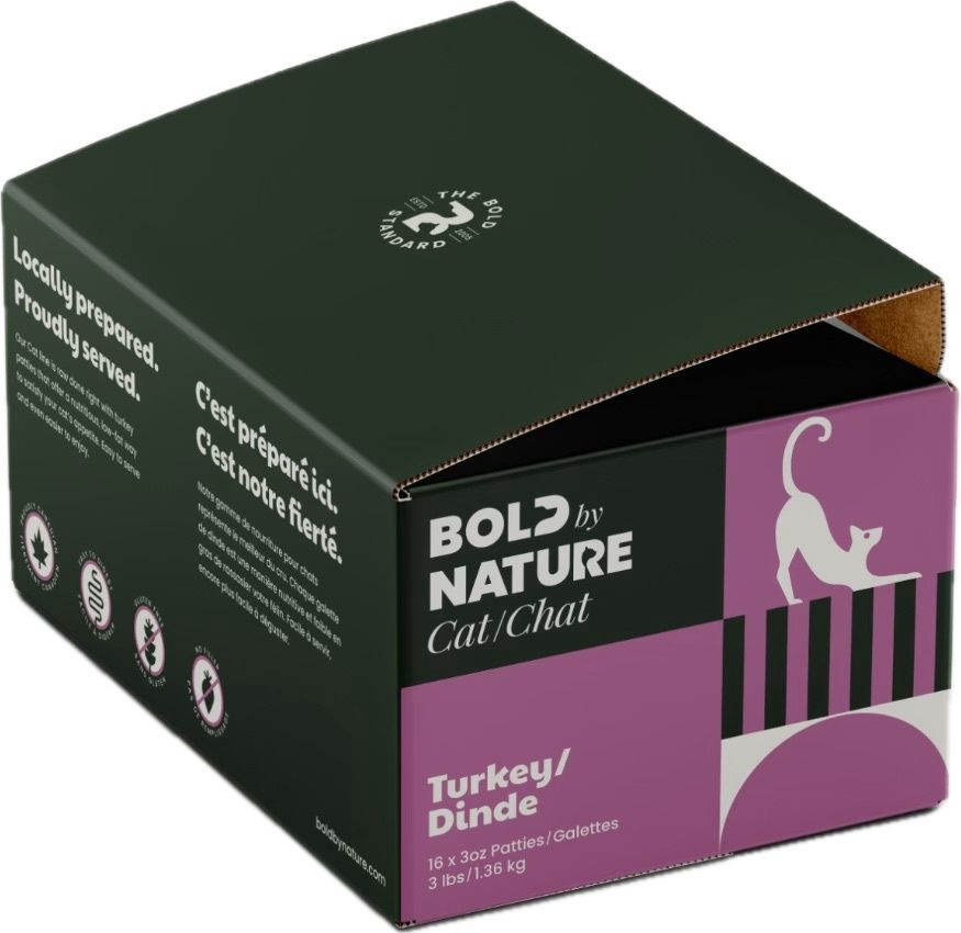 Bold by Nature Turkey Patties Cat Food 3lb