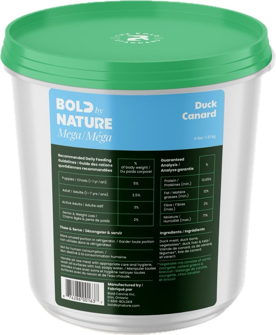 Bold by Nature Mega Duck Tub Dog Food 4lb