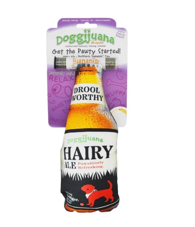 Doggijuana Get the Pawty Started Hairy Ale Refillable Toy