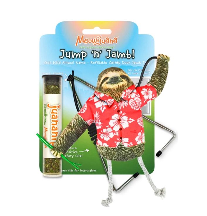 Meowijuana Jump n' Jamb Sloth Refillable Catnip Toy