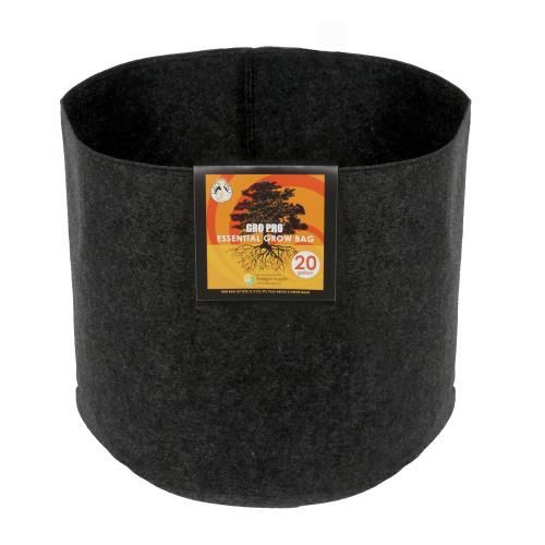 Gro Pro Essential Fabric Pot Black 20 gallon