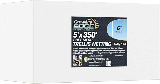 Grower’s Edge Soft Mesh Trellis Bulk Roll 5’x350’ 6" squares