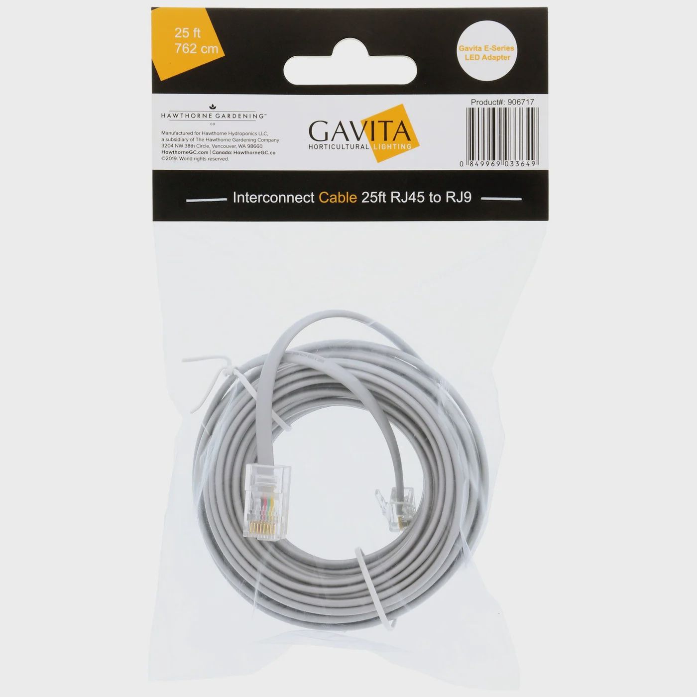 Gavita Interconnect cord RJ9-RJ45 10ft