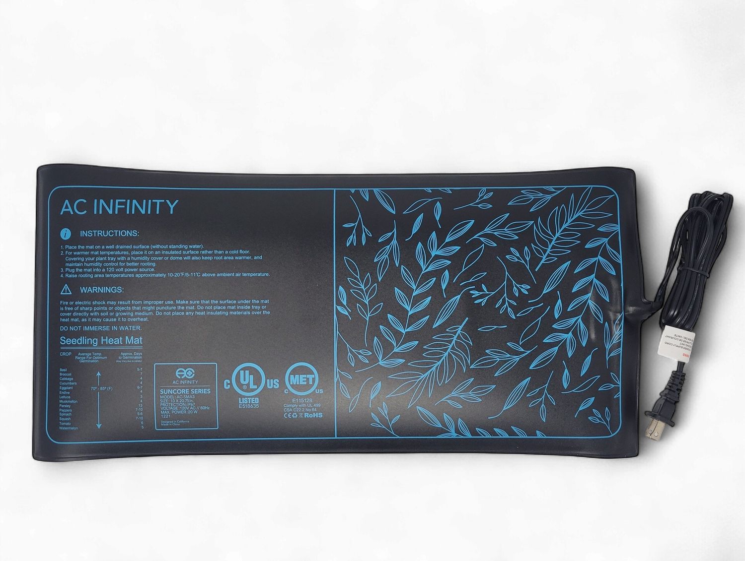 AC Infinity Suncore Seedling Heat Mat 10x20" A3
