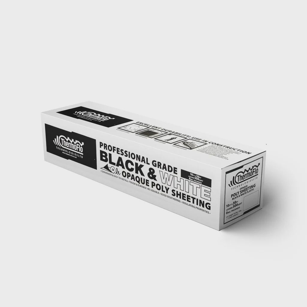 Thermoflo Black &amp; White Poly 10’x25’ft 6mil