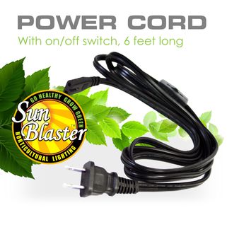 Sunblaster Power Cord w/ Switch T5 &amp; LED 6’