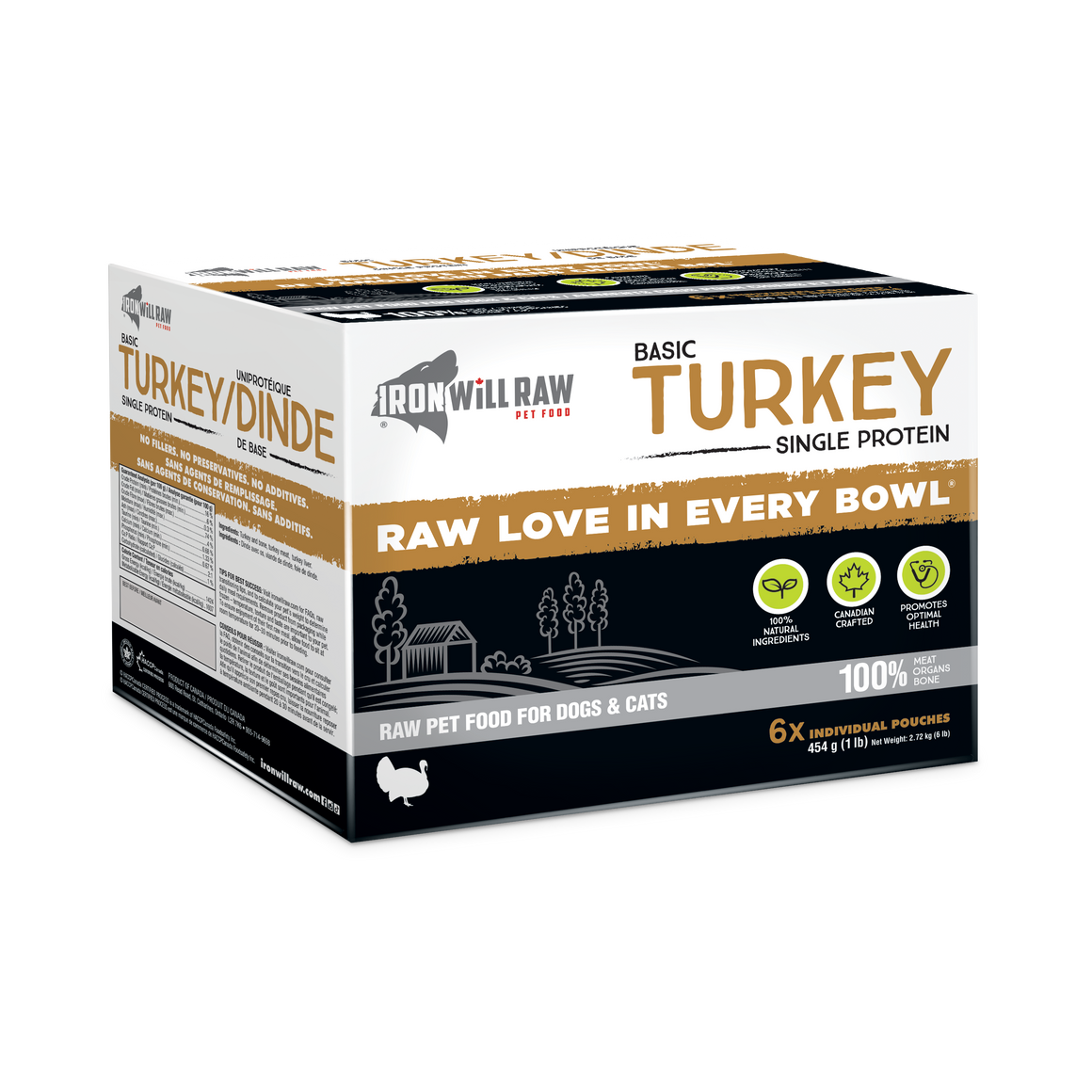 Iron Will Raw Basic Turkey Single Protein Dog/Cat 6lb
