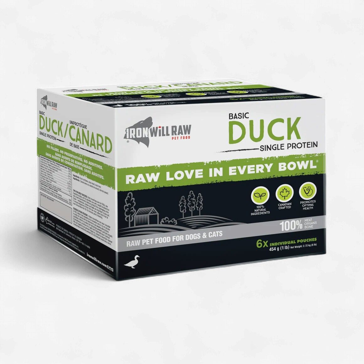 Iron Will Raw Basic Duck Single Protein Dog/Cat 6lb