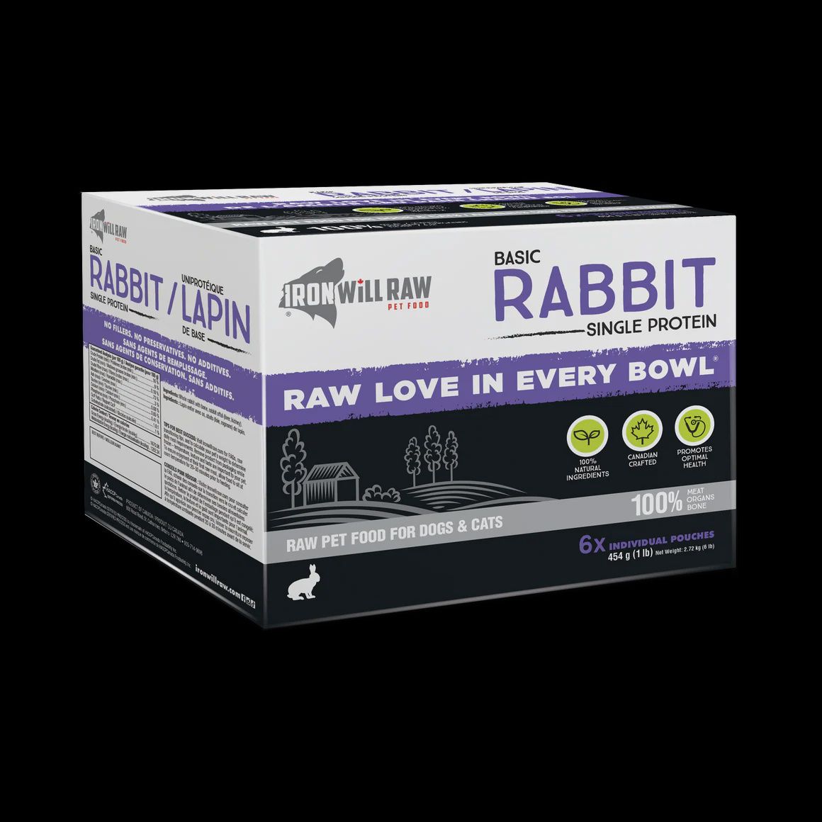 Iron Will Raw Basic Rabbit Single Protein Dog/Cat 6lb