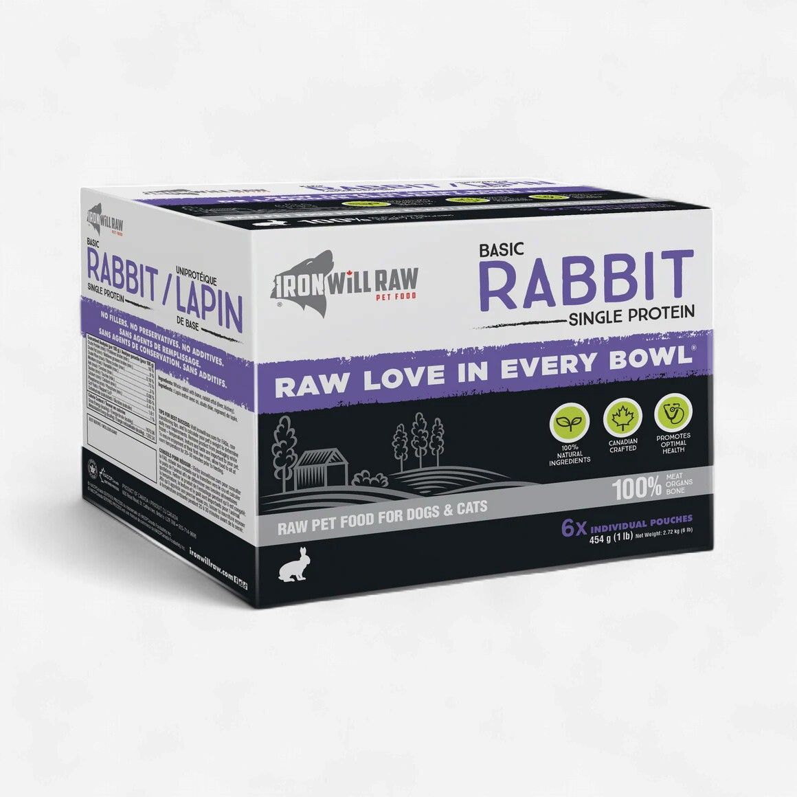 Iron Will Raw Basic Rabbit Single Protein Dog/Cat 6lb